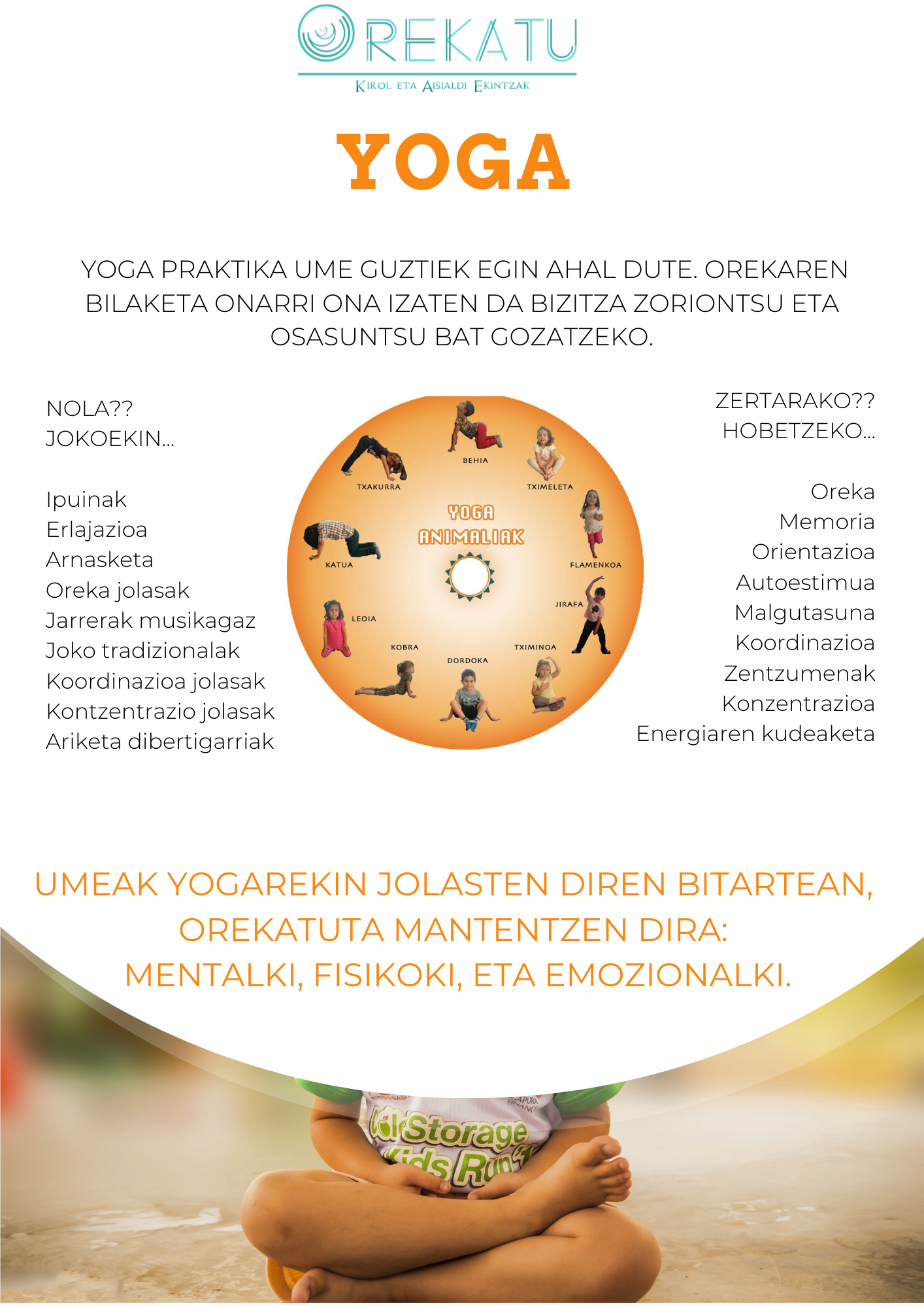 yoga para niños, niñas y jovenes